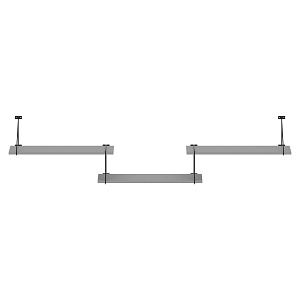 Полка с полкодержателями COFFEE SH4-ROD/BAR, серый, 1780х166х392 мм